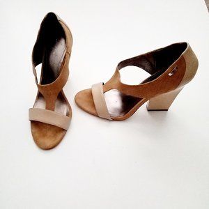 Calvin Klein Women's Tan Caryn T-Strap Heels